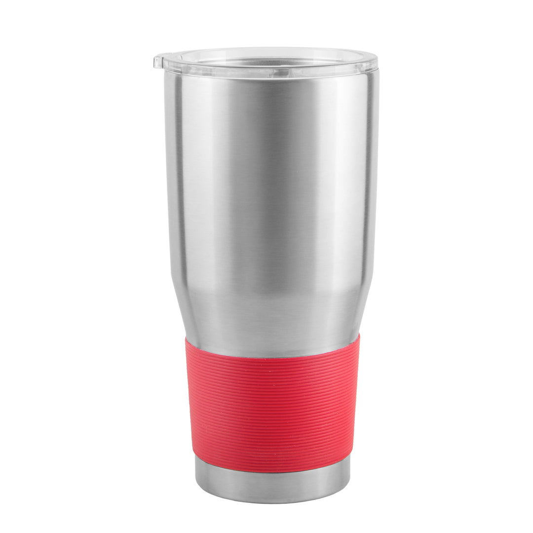 30oz Silver Tumbler with Color Sleeve