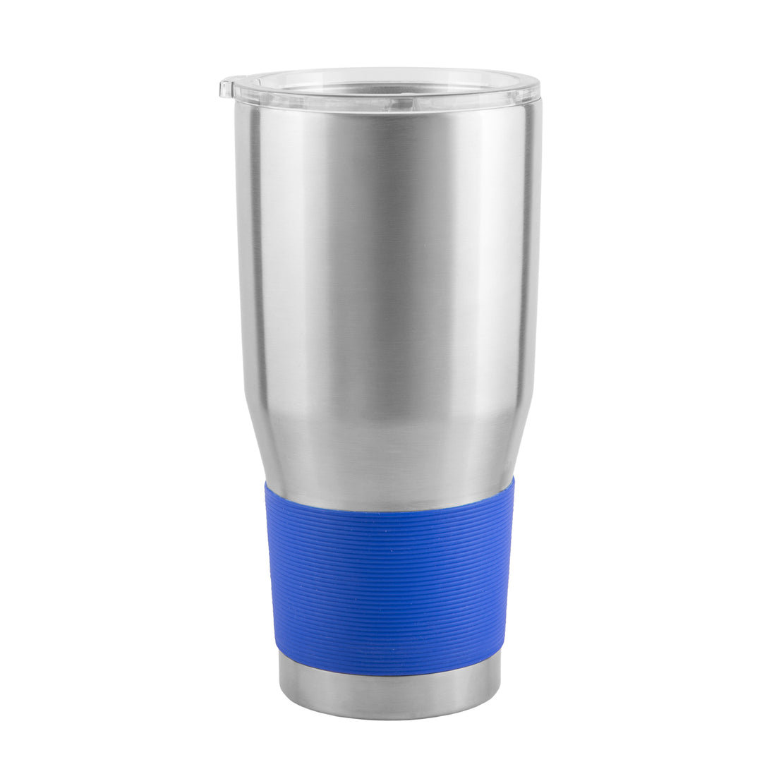 30oz Silver Tumbler with Color Sleeve