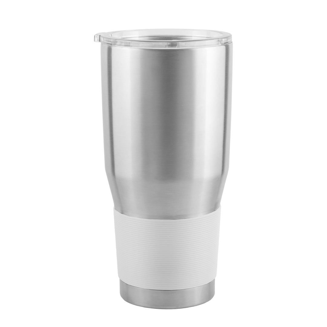 30oz Silver Tumbler with Color Sleeve